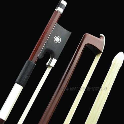 1pc Best professional strong Brazil wood 4/4 violin bow Mongolia white horsetail nickel silver parts fittings best balance