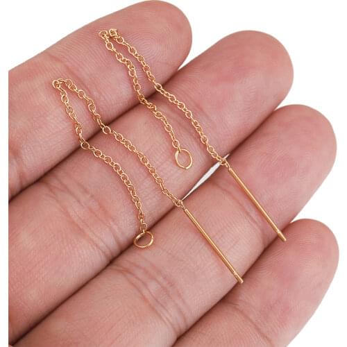 10Pcs Stainless Steel Gold Chain Earrings Ear Line Long Tassel Drop Earring Hooks Making Supplies Findings for Woment Handmade