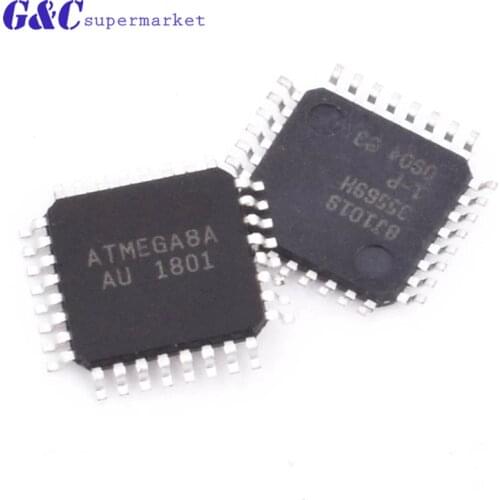 2 Pcs ATMEGA8L-8AU ATMEGA8A-AU ATMEGA8L ATMEGA8A ATMEGA8 QFP-32 In Stock