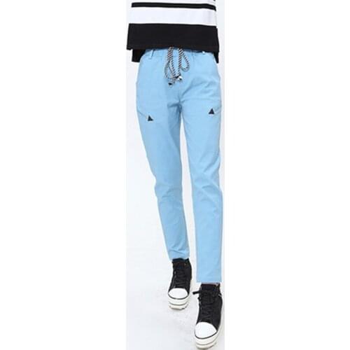 2018 Spring version of the new fashion leisure pants with leather belt waist pants trousers for women capris for women