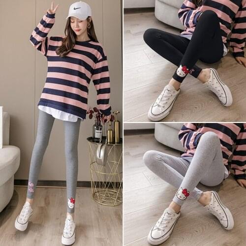 2955# Maternity Pants Spring Autumn Cotton Adjustable Elastic Waist Belly Support Pants Maternity Leggings Maternity Trousers