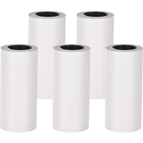 3 Rolls Self-Adhesive Thermal Paper Roll White Sticky Paper BPA-Free 57x30mm without Backing Paper for Pocket Thermal Printer