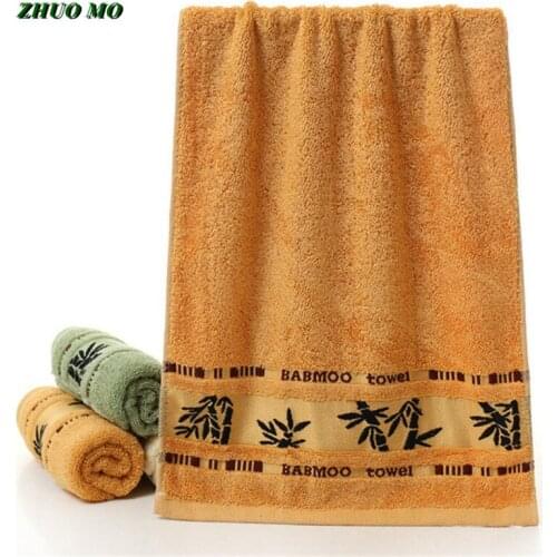 ZHUO MO 3pcs High Quailty 35*75cm Towel Bamboo fiber towel Green brown 3 colors Absorbent Soft for home Comfortable Bath Towel