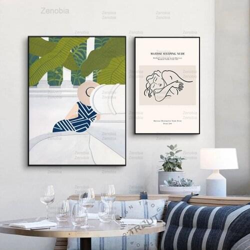 Matisse Abstract Painting Line Drawing Woman Simple Canvas Wall Art Posters and Prints Decorative Picture Modern Home Decoration