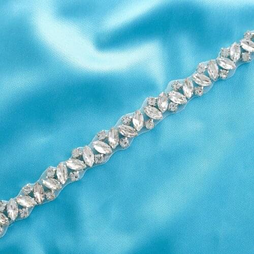 Accessories Handmade DIY Pearl Crystal Applique Beaded Bridal Wedding Dresses Silver Garment Rhinestone Gold Wholesale S135