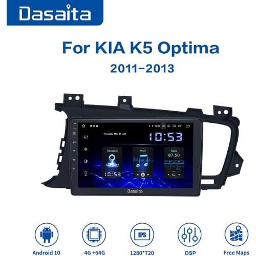 Dasaita 9" Android 10.0 Car Radio 4GB+64GB 1 Din 2.5D Autoradio for KIA K5 Optima 2011 2012 2013 with Carplay DSP GPS Navigation