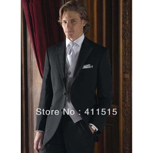 Free SHIPPING/Custom Made cheap Black Groom wear Tuxedos Groomsmen Mens Wedding dress/ Best man Suits/party dress vest