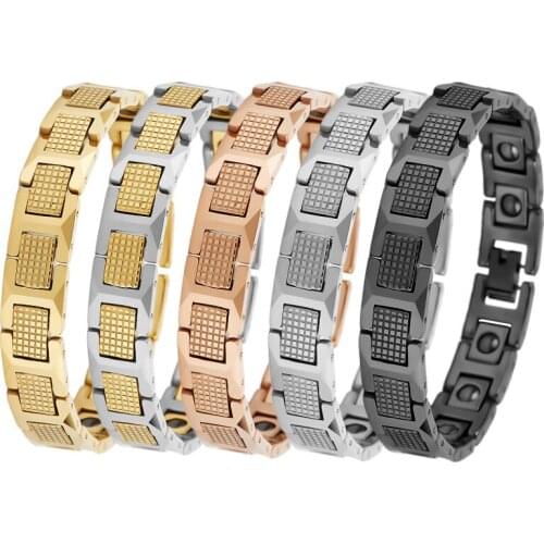 Light Tungsten Steel Bracelet Men Magnetic Therapy Mens Link Bracelets For Women Pain Relief for Arthritis and Carpal Tunnel