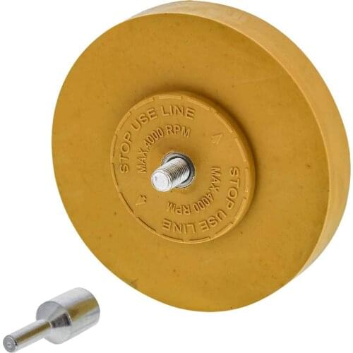 Fast shipping 4 pack Rubber Eraser Wheel 4” Inch Pad includes Drill Adapter - Pinstripe Adhesive Remover Vinyl Decal