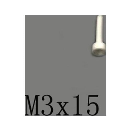 2pcs M3x15mm Inner Hexagon Cylindrical Head Screw Ceramic Insulated Bolt High Temperature Corrosion Resistance Zirconin