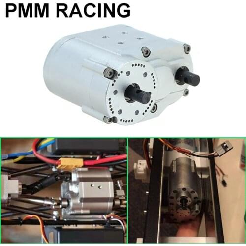 CNC Aluminum Alloy 2-speed Gearbox Transfer Case for 1/10 RC Crawler 1/14 Tamiya Truck SCX10 RC4WD Scania Actros MAN Lesu