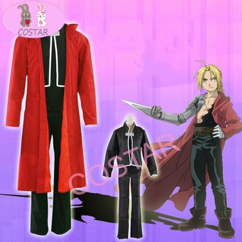 COSTAR Anime Fullmetal Alchemist Cosplay Costumes Edward Elric Cosplay Costume Uniforms Halloween Party Game Cosplay Costume
