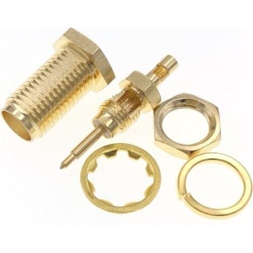 RP-SMA Female Plug Center Nut Bulkhead RF Connector For 1.13 1.37 RG178 U.FL IPX Mini Coax Cable