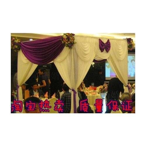 Hot wedding square canopy chuppah arbor drapery with swag for wedding decoration