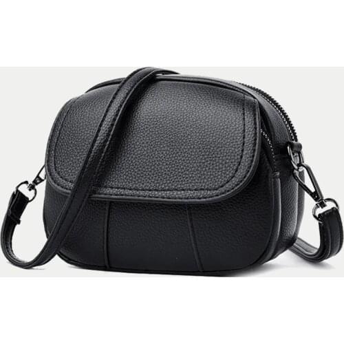 New Leather Shoulder Bags for Women Simple Style Crossbody Shell Shape Messenger Bag Purse Female Vintage Handbag Clutch