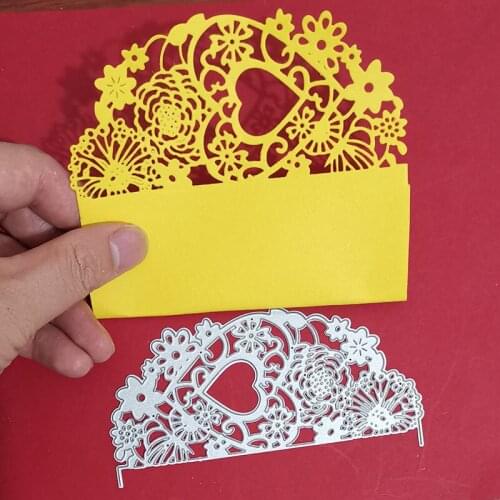 Metal steel cutting die lace heart floral border 2021 new craft die mold stencils for scrapbook paper card making die template