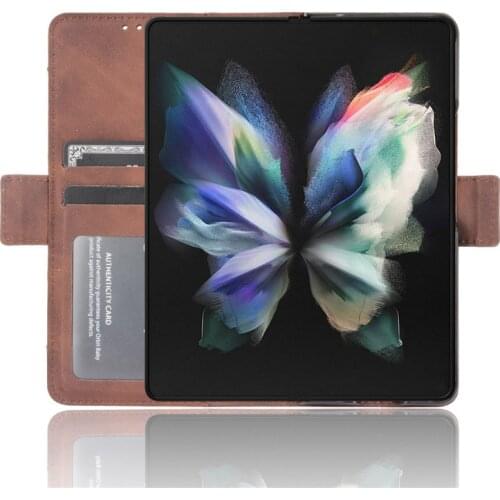 Fashion PU Leather Mobile Phone Bag Case for Samsung Galaxy Z Fold3 Fold 3 Card Slot Protective Cover