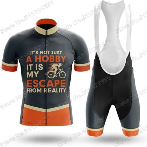 2021 Escape From Reality Mens Cycling Jersey Set Summer Cycling Clothing Road Bike Shirts Suit Bicycle Bib Shorts MTB Wear Ropa