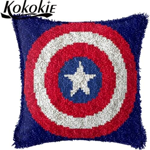 Latch hook rug kits Shield cushion fabric material handicraft cross stitch kits for embroidery 3d carpet needlework pillowcase