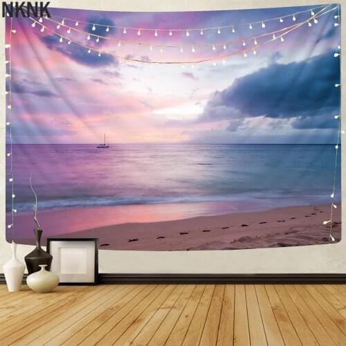 NKNK Brand Natural Tapiz Sky Home Tapestrys Ocean Wall Rugs Landscape Wall Tapestry Decor Mandala High Quality Polyester Fashion