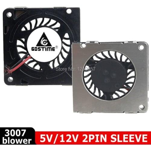 NEW DC 5V 12V 3007 Small Blower Fans 30mm 2 Pin Cooler 3CM Mini Brushless Cooling Turbo Fan 30x30x7mm for 3D Printer Projector