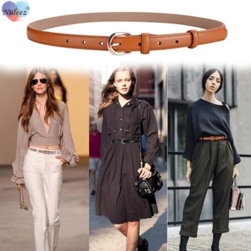 Nuleez MS Belt Women Simple Style Waist Belt Split Leather Cowhide Classical Jeans Belt