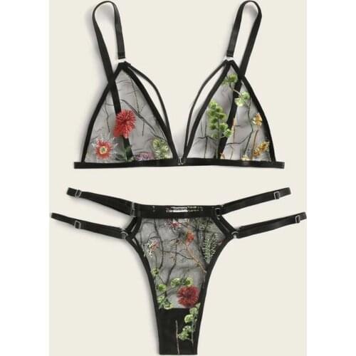 Wholesale Sexy Embroidery Lace Bras Panties Set Erotic Lingerie Set Womens Underwear Set Sexy Temptation Erotic Lingerie #20