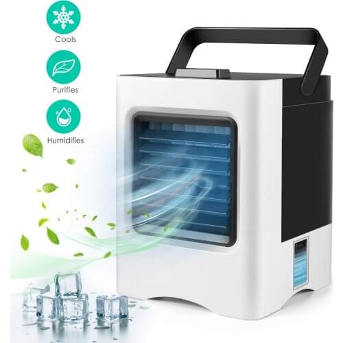 Rechargeable Portable Air Conditioner USB Mini Air Cooler Humidifier Purifier Air Cooling Fan Personal Fan For Car Home Office