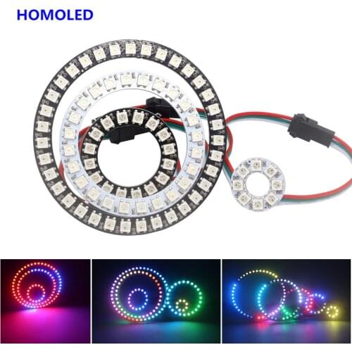8/16/24/35/45/128 Leds WS2812B Pixel Ring Addressable LED Modules DC5V SK6812 WS2812 5050SMD RGB Full Color Round LED Circle New
