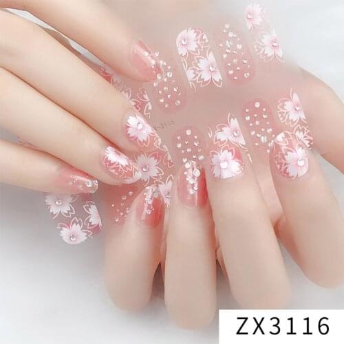 Recuerdame 1pc Flower Nail Sticker 2020 New Styles 3D Rhinestones Adhesive Sliders for Women Nails Art Decal Manicure Drop Ship