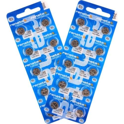 Renata 395 20pcs/2cards Swiss 1.55V Button Battery For Watch Silver 395 SR927sw Batteries