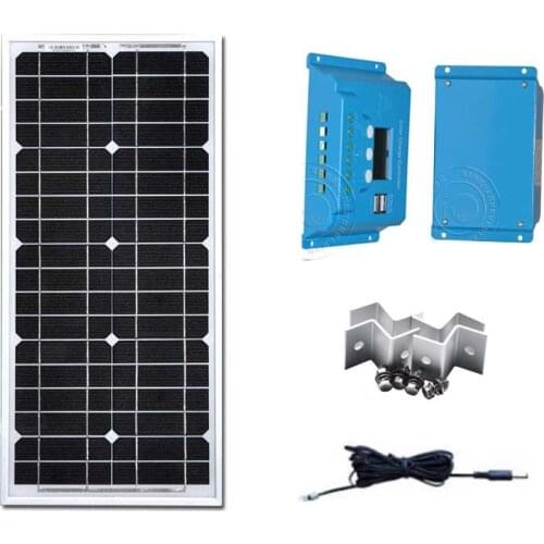 Solar Kit Solar Panel 12v 20w Solar Charge Controller 12v/24v 10A Solar Battery Charger Caravan Car Camp Motorhome Solar System