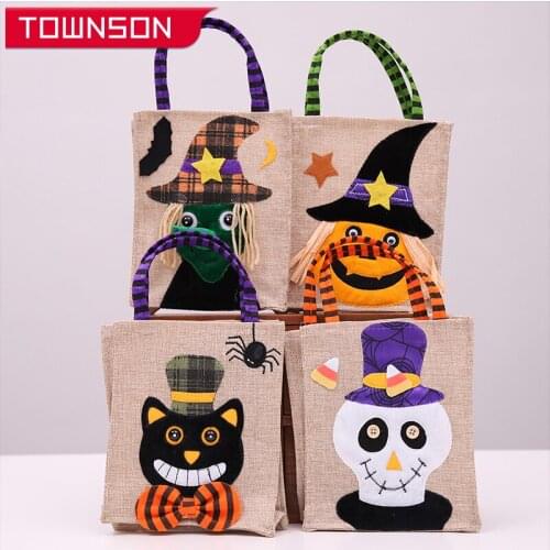 Halloween candy bag storage bag Halloween decoration gift bag Halloween party children dress up Children want candy baskets