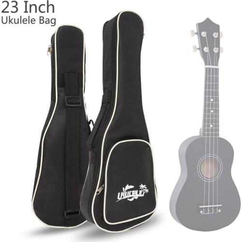 23 Inch Black Portable Ukulele Bag Soft Case Gig Cotton 5mm Waterproof durable and soft Bag Single Shoulder with Pattern