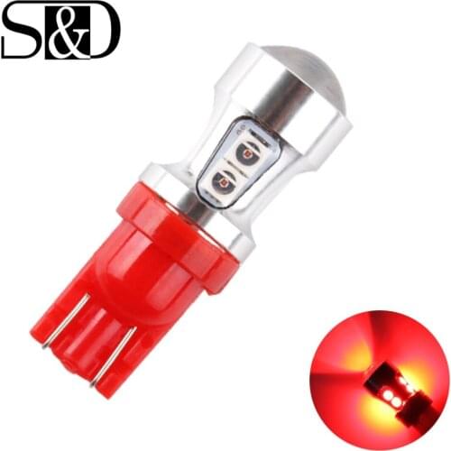1 pcs T10 Led Canbus W5W OBC Error Free Bulbs Interior Emitter LED DRL 168194 Car lamps External 10SMD 3030 Auto Lights 12V Red