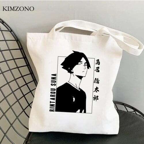 Haikyuu shopping bag canvas grocery shopper shopper bag sacola fabric shoping tote sac tissu