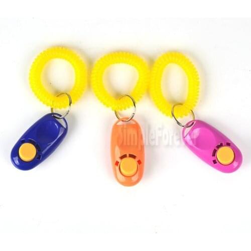 Pet Dog Training Click Clicker Agility Training Trainer Aid Wrist Lanyard Dog Training Obedience Supplies