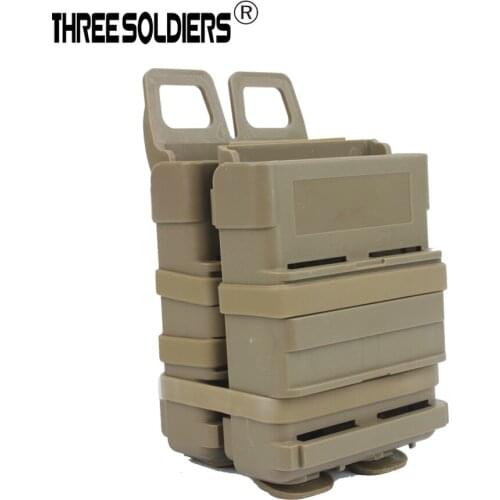 Three SoldierAirsoft 5.56 Mag M4 Magazine Fast Attach Tactical Pouch Molle System Module Combination Two Holder Magazine Pouches