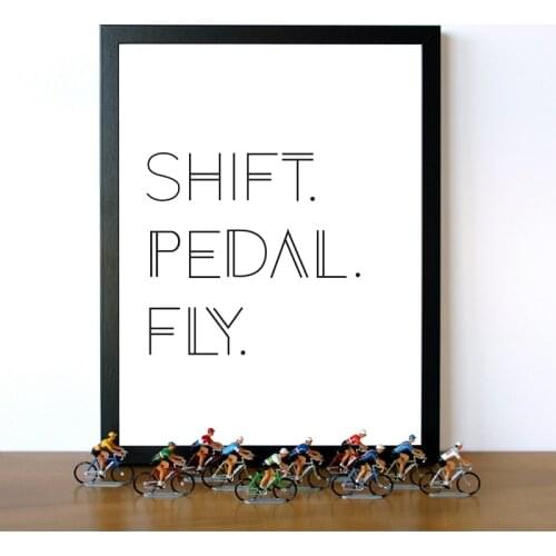 Bicycle Prints Shift Pedal Fly Cycling Wall Art Canvas Painting Black White Picture Bike Gift Minimalist Poster Wall Decor