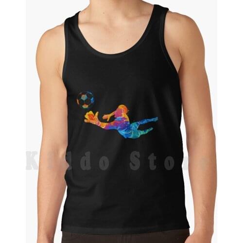 Goalkeeper Soccer Pop Art Abstract Retro Vintage Tank Tops Vest 100% Cotton Goali Goalkeeper Soccer Player Playing