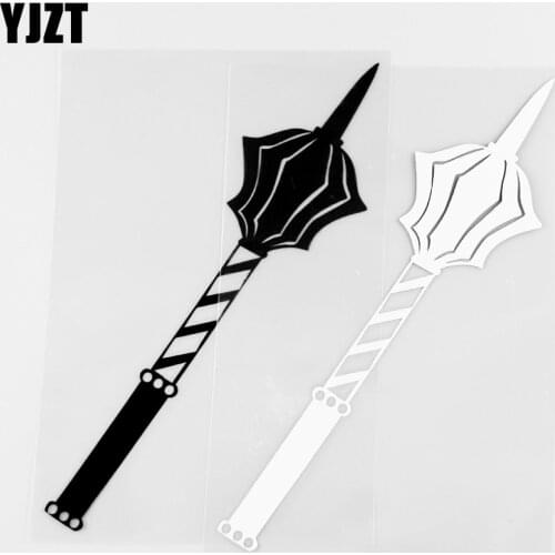YJZT 9.0×15.2CM Medieval Weapon Battle Mace Vinyl Decorative Decal Creative Car Sticker Black / Silver 20C-0114