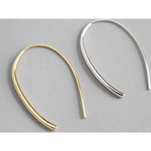 100% 925 sterling silver U-shaped stud earrings for women earing, minimalism gold color earings femme sterling silver jewelry