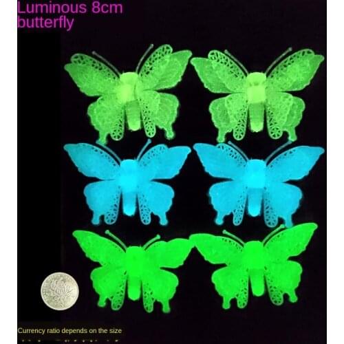 113piece/set Luminous Refrigerator Stickers Room Decoration Party Wall Stickers (100star+7Star Moon+6butterfly) E0574