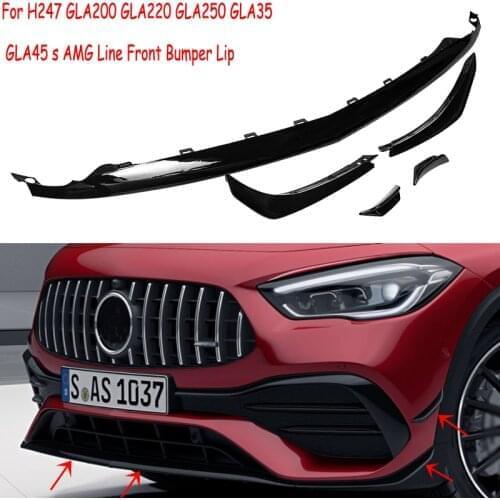 5Pcs Black Car Styling Front Bumper Lip Aive Vent Cover Trim for Mercedes Benz 2020-2024 GLA H247 GLA200 GLA250 GLA35 GLA45 AMG