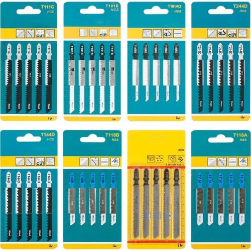 70PCS Jig Saw Blades for Wood Cutting HCS T-shank Metal Wood Curve Cutting Tool Kits Assorted Blades Woodworking Tool Cutting