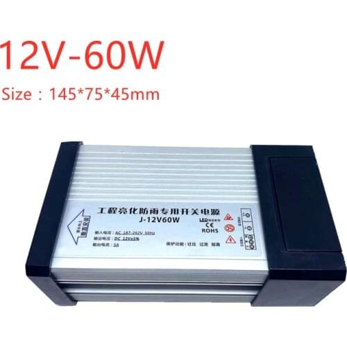 AC DC 12 V Volt 60W 100W 150W 200W 250W 300W 400W Power Adapter 220V to 12V Power Adapter Supply Rainproof Tansformers For LED