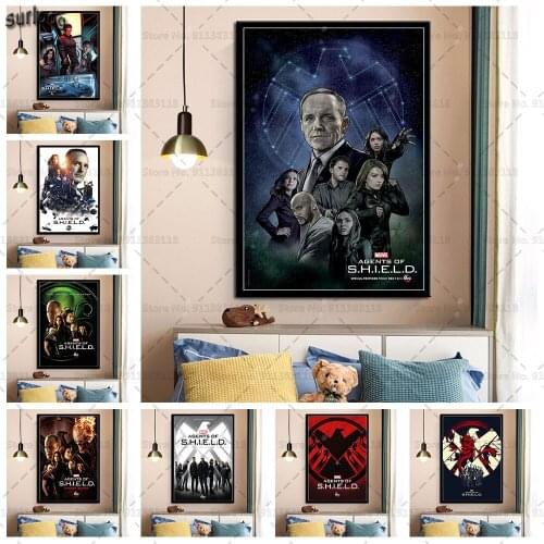 Agents of S.H.I.E.L.D. Shield Hot TV Show Poster Prints Wall Art Canvas Painting Posters Picture for Living Room Home Decoration