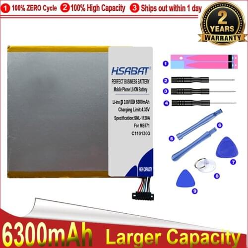 HSABAT 0 Cycle 5700mAh Battery for C11P1303 Asus Google Nexus 7" 7 II 2 2nd Gen 2013 ME571 ME57K ME57KL K009 K008