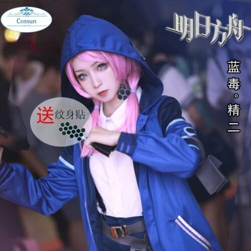 Anime! Arknights Blue Poison Azureus Version 2.0 Battle Suit Uniform Cosplay Costume Halloween Party Dailydress For Women S-XXL