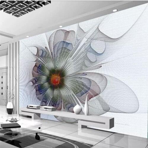 Beibehang Custom wallpaper large upscale modern fashion abstract white floral living room bedroom mural sofa TV decorative wall